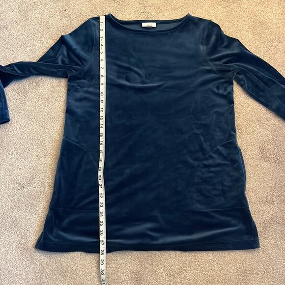 J. Jill purejill Velour Tunic Top w/ Pockets Size S Blue Long Sleeves Lounge - Picture 8 of 8